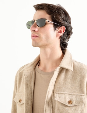 Lentes de sol Burberry Luxury Metal Shield para hombre