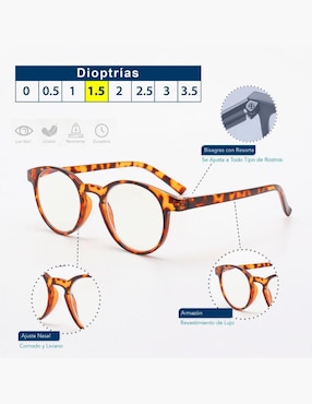 Lentes para luz azul Magma Life LENT2 circular unisex