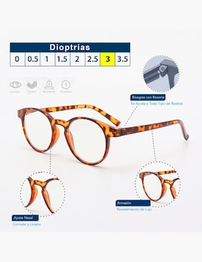 Lentes para luz azul Magma Life LENT2 circular unisex