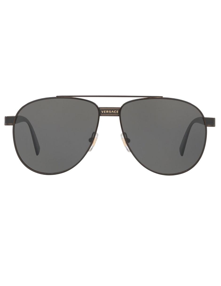  Versace Gafas de sol unisex montura negra, lentes gris