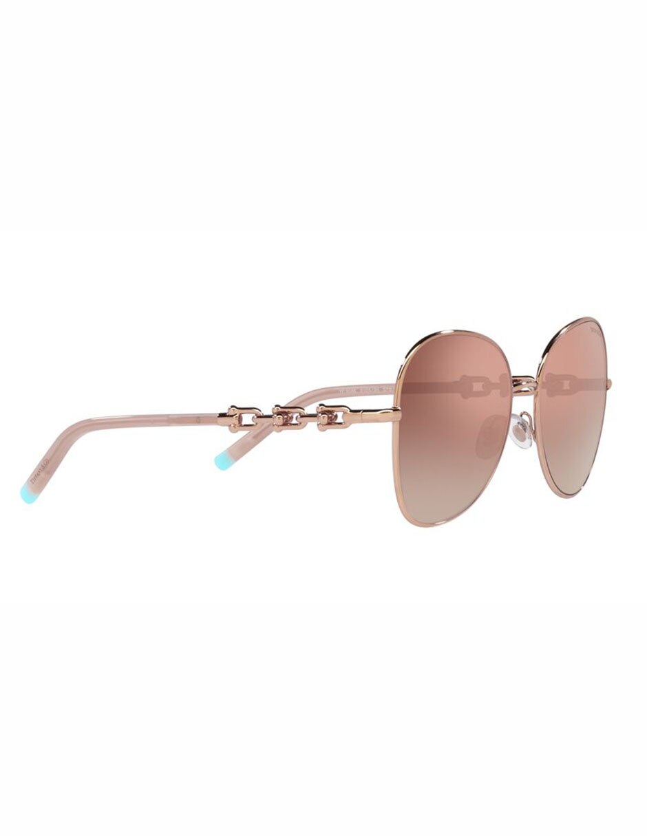 Gafas de aviador Tiffany T en metal color oro rosa y cristales en